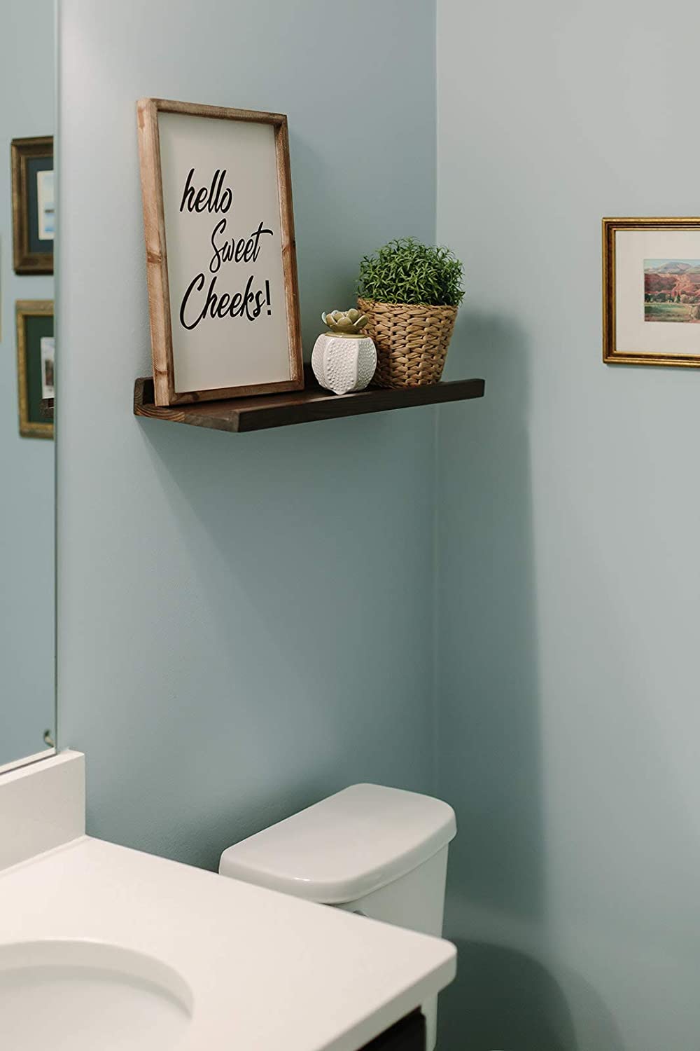 Rustic Wooden Bathroom Sign - Hello Sweet Cheeks Farmhouse