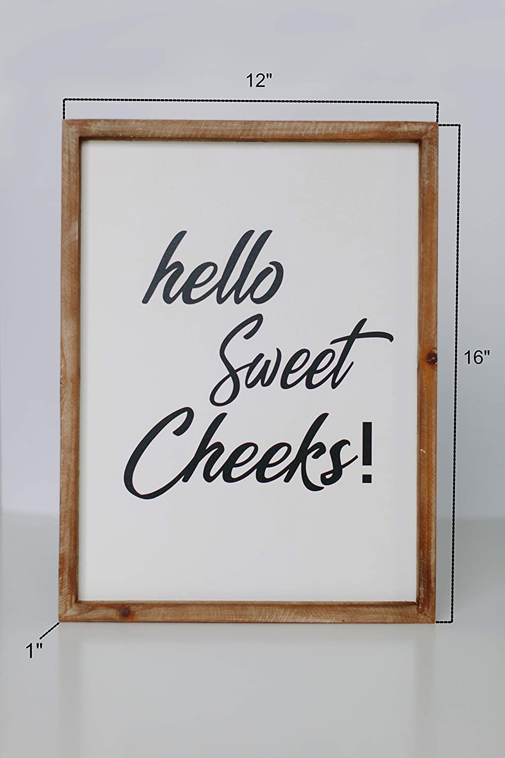 Rustic Wooden Bathroom Sign - Hello Sweet Cheeks Farmhouse