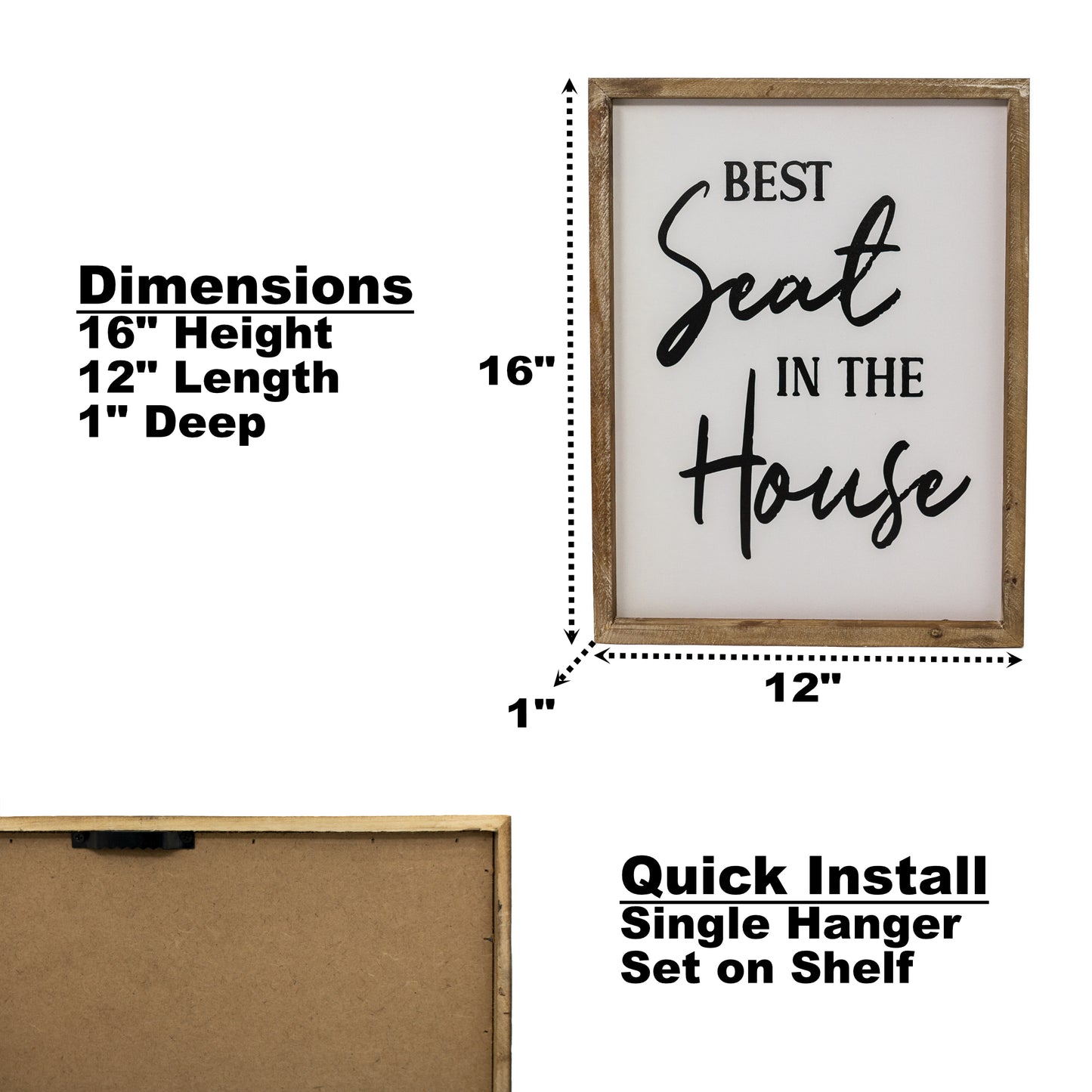 Rustic Farmhouse Bathroom Sign - Best Seat in the House