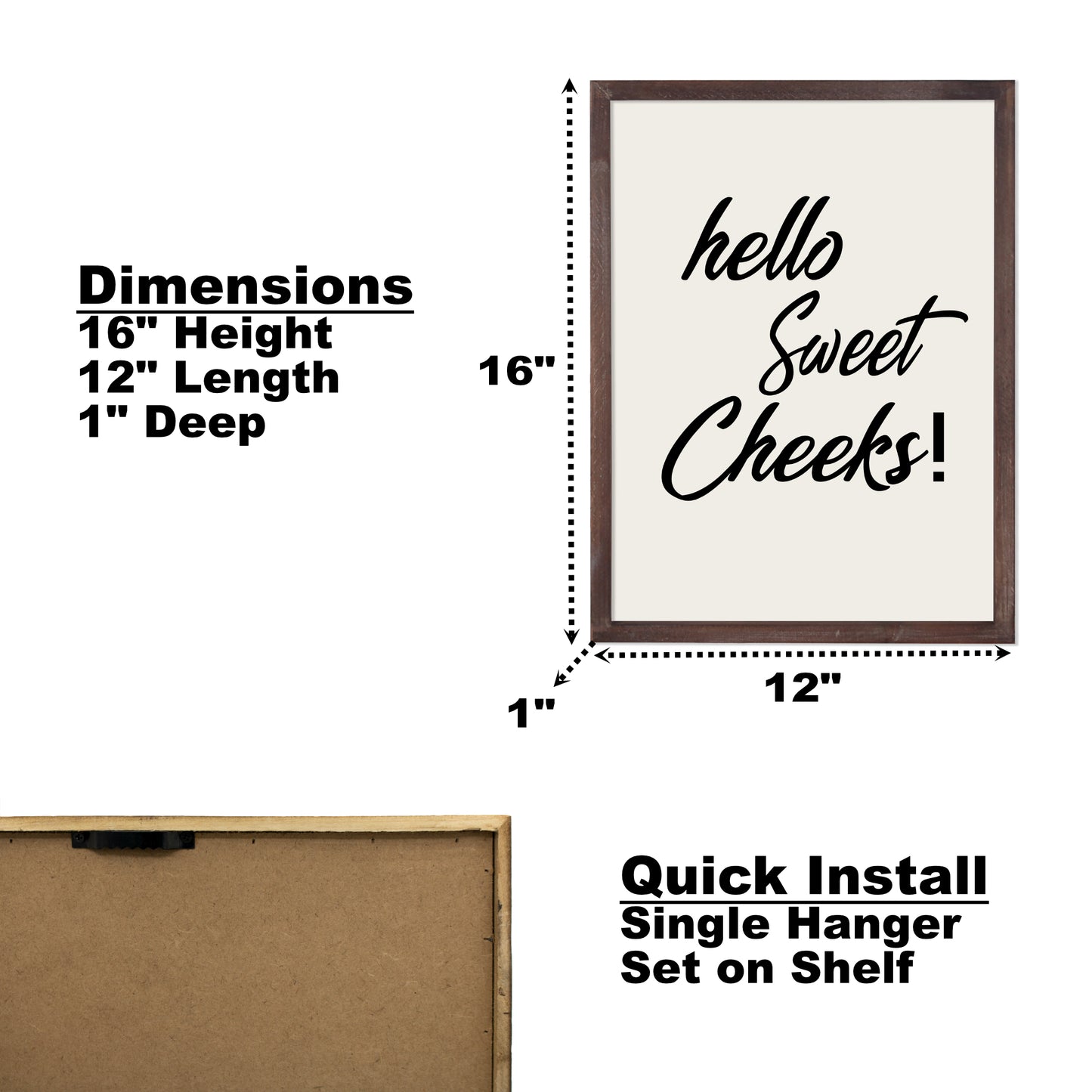 Rustic Farmhouse Bathroom Sign - Hello Sweet Cheeks