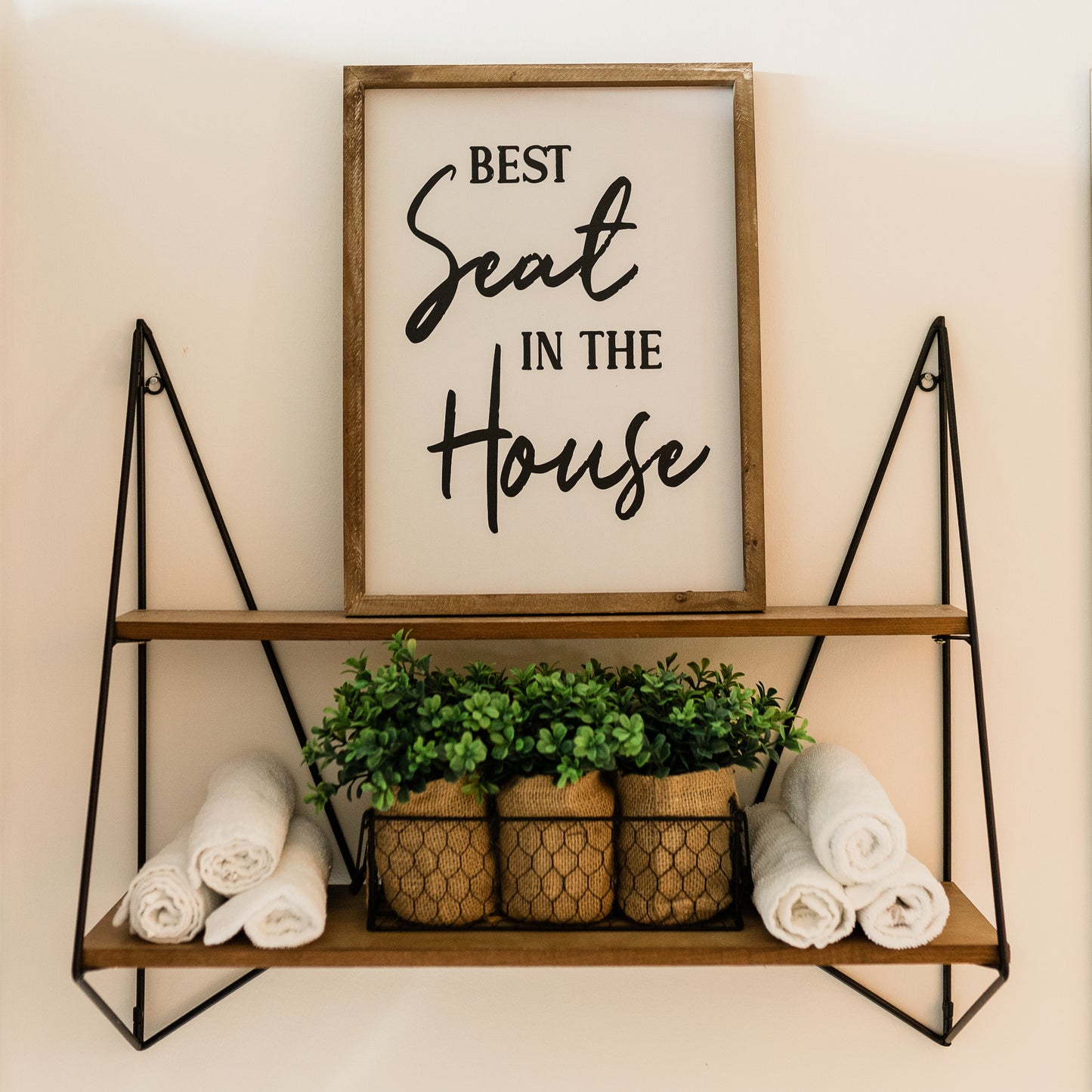 Rustic Farmhouse Bathroom Sign - Best Seat in the House