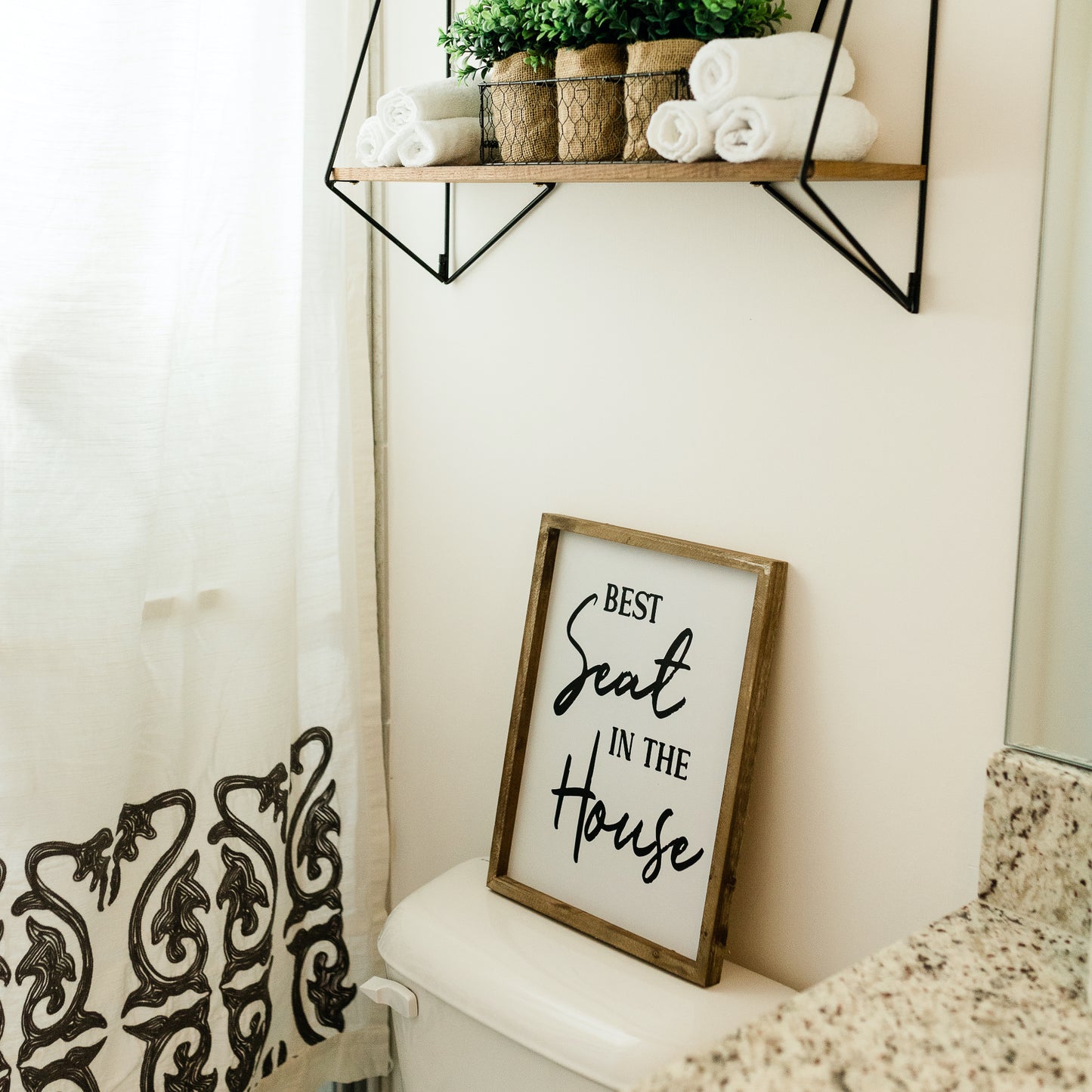Rustic Farmhouse Bathroom Sign - Best Seat in the House