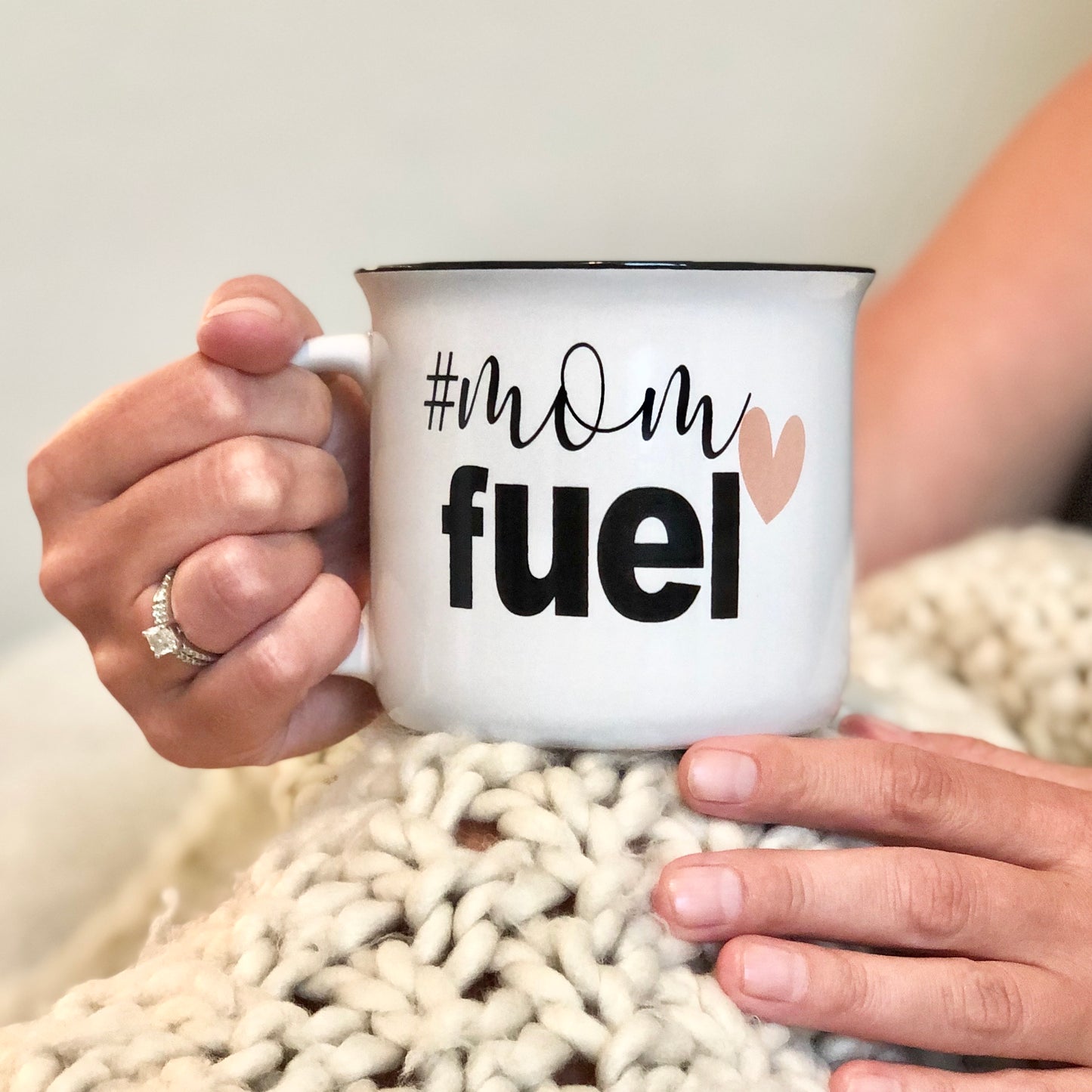#mom fuel, mama needs coffee, ceramic mugs, camper style, rustic kitchen