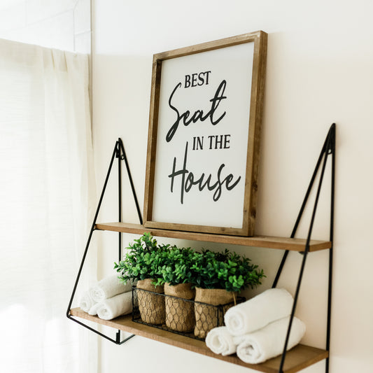 Rustic Farmhouse Bathroom Sign - Best Seat in the House
